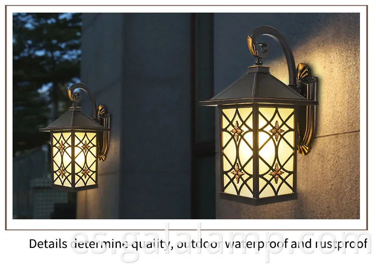 Elegante luz de pared LED europeo al aire libre para casas elegantes
